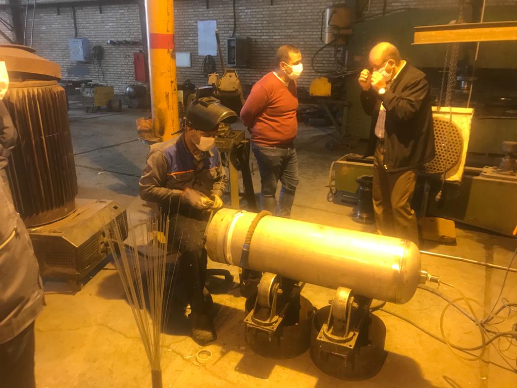 انجام بازرسی نهایی نماینده شرکت آریا اس جی اس و شرکت پتروشیمی شازند و انجام تست های مربوطه نظیر هیدرو استاتیک جهت آماده سازی نهایی برای تحویل